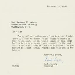 Letter: 1950 December 12