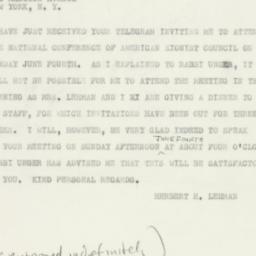 Letter: 1950 May 26