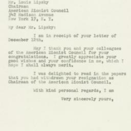 Letter: 1950 December 18