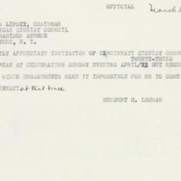Letter: 1950 March 18
