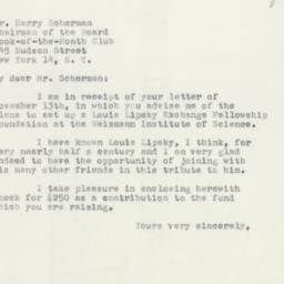 Letter: 1951 November 20