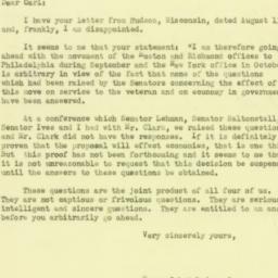 Letter: 1951 August 15