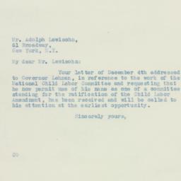 Letter: 1933 December 8