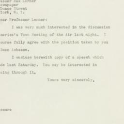 Letter: 1947 October 15