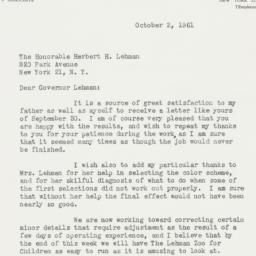 Letter: 1961 October 2