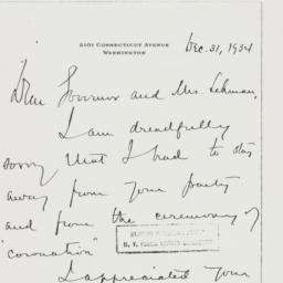 Letter: 1934 December 31