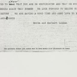 Telegram: 1938 April 28