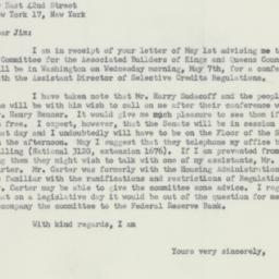 Letter: 1952 May 2