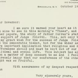 Letter: 1938 October 19