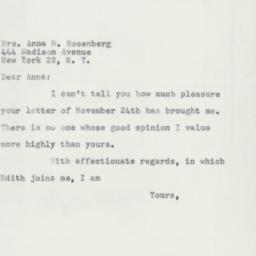 Letter: 1954 November 29