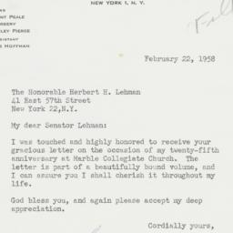 Letter: 1958 February 22