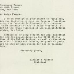 Letter: 1950 April 6