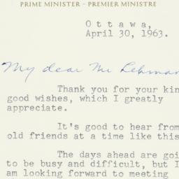 Letter: 1963 April 30