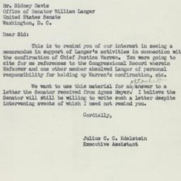 Letter: 1954 August 5