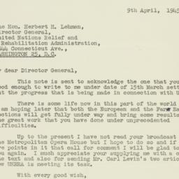 Letter: 1945 April 9