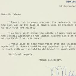 Letter: 1960 September 30