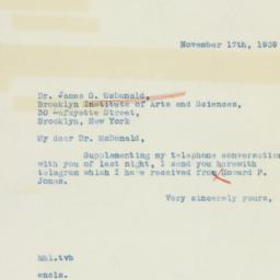 Letter: 1939 November 17