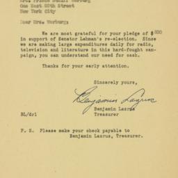 Letter: 1950 October 9