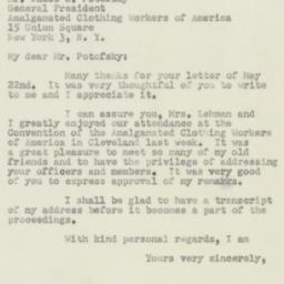 Letter: 1950 May 26