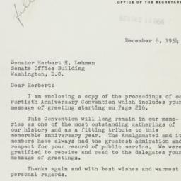 Letter: 1954 December 6