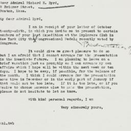 Letter: 1937 November 1