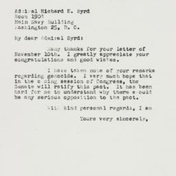 Letter: 1950 November 16