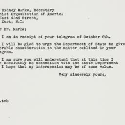 Letter: 1946 October 19