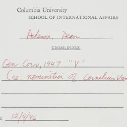 Memorandum: 1946 December 4