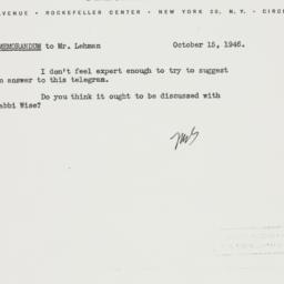 Letter: 1946 October 15