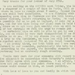 Letter: 1953 August 12