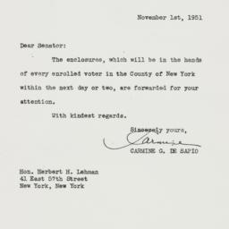 Letter: 1951 November 1