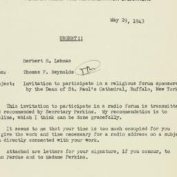 Memorandum: 1942 May 29