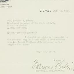 Letter: 1930 July 14