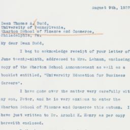 Letter: 1937 August 9