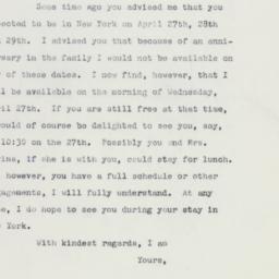Letter: 1960 April 14