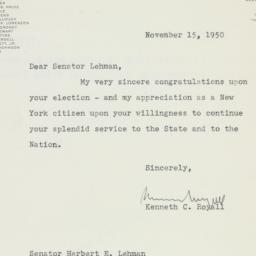 Letter: 1950 November 15