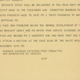 Telegram: 1947 November 4