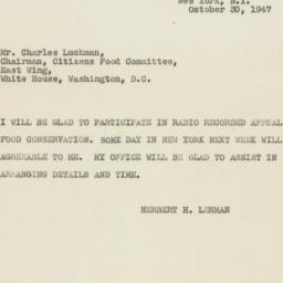 Telegram: 1947 October 30