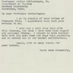Letter: 1953 February 28