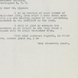 Letter: 1954 September 15