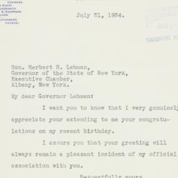 Letter: 1934 July 31