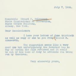 Letter: 1938 July 7