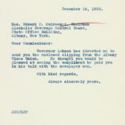 Letter: 1933 December 16