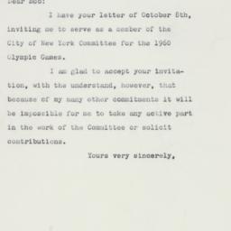 Letter: 1959 October 9