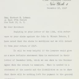 Letter: 1947 December 18