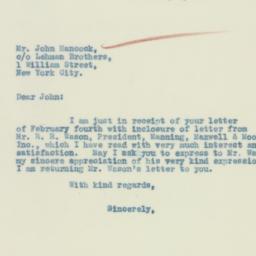 Letter: 1933 February 8
