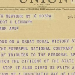 Telegram: 1946 November 6