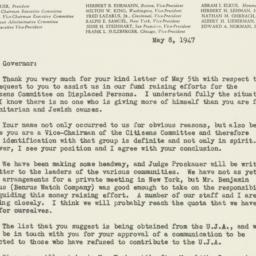 Letter: 1947 May 8