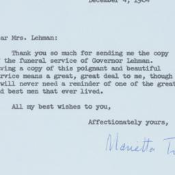 Letter: 1964 December 4