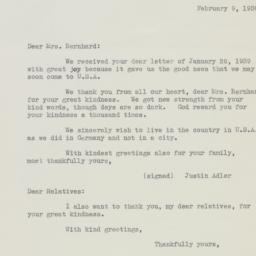 Letter: 1939 February 9